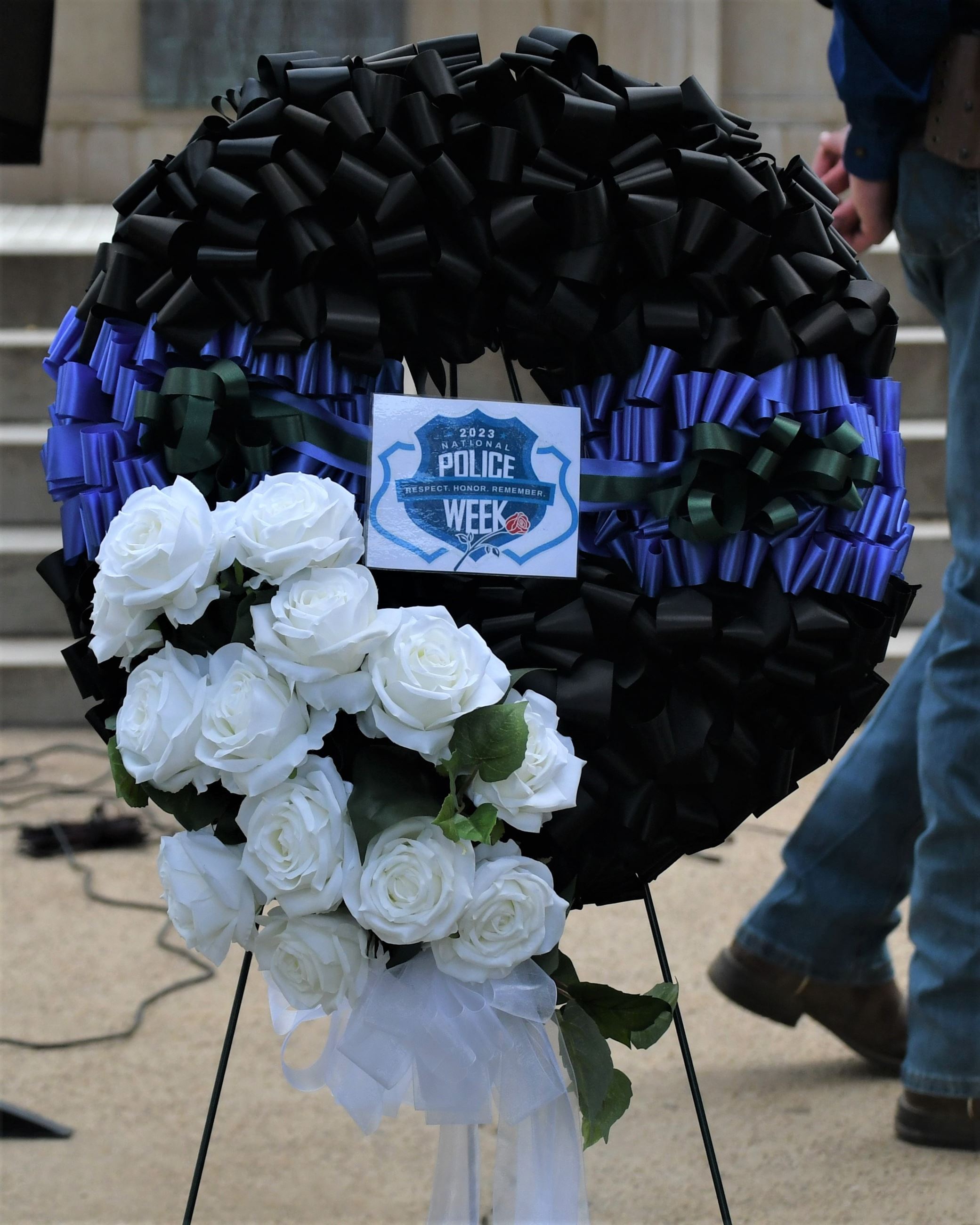 Memorial wreath at Culbertson Fountain