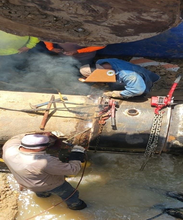 water line repair underway Opens in new window